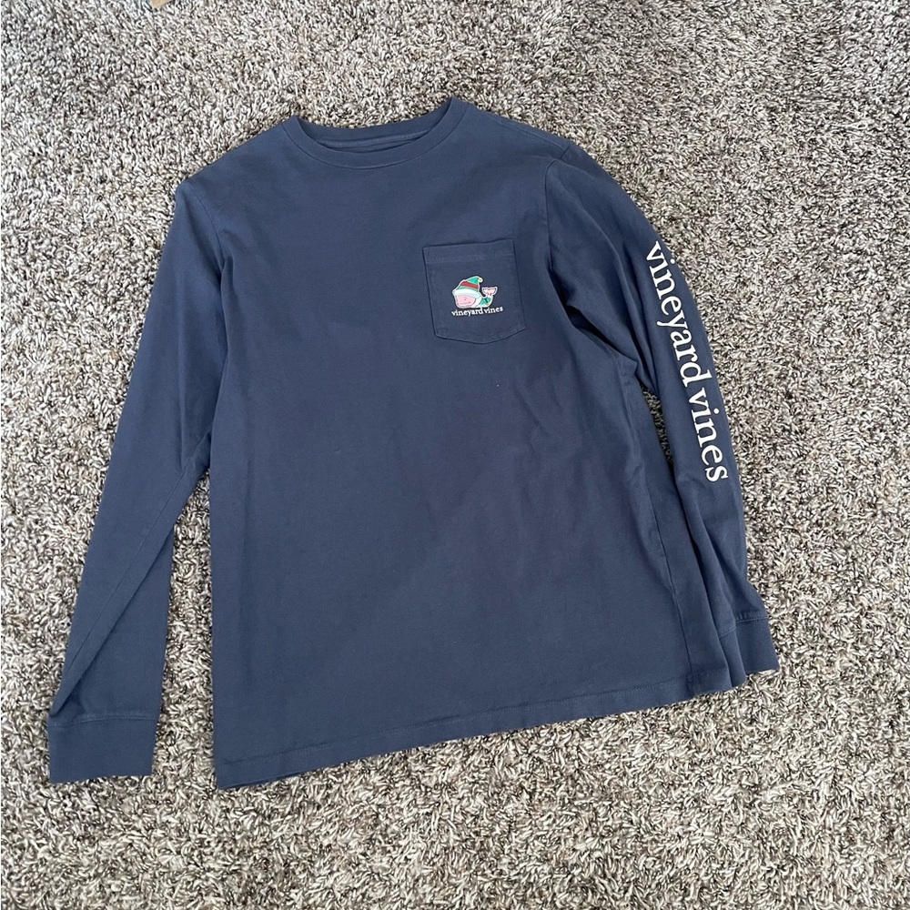 Vineyard Vines Navy Long Sleeve Christmas Shirt